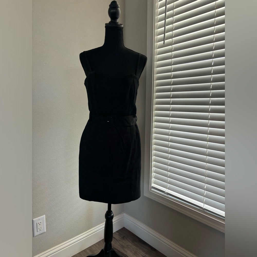 Black midi dress with straps